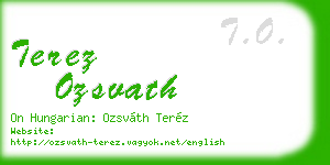 terez ozsvath business card