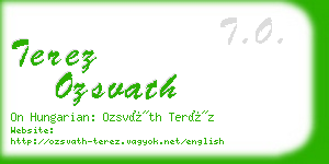 terez ozsvath business card